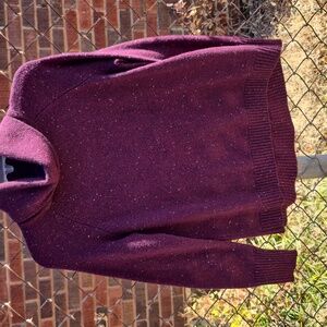 C & C California Drop Tail Purple Speckled Turtleneck Sweater Wool Blend Size M
